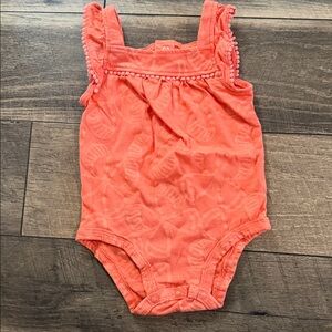 Carter's Coral Ruffle Bodysuit